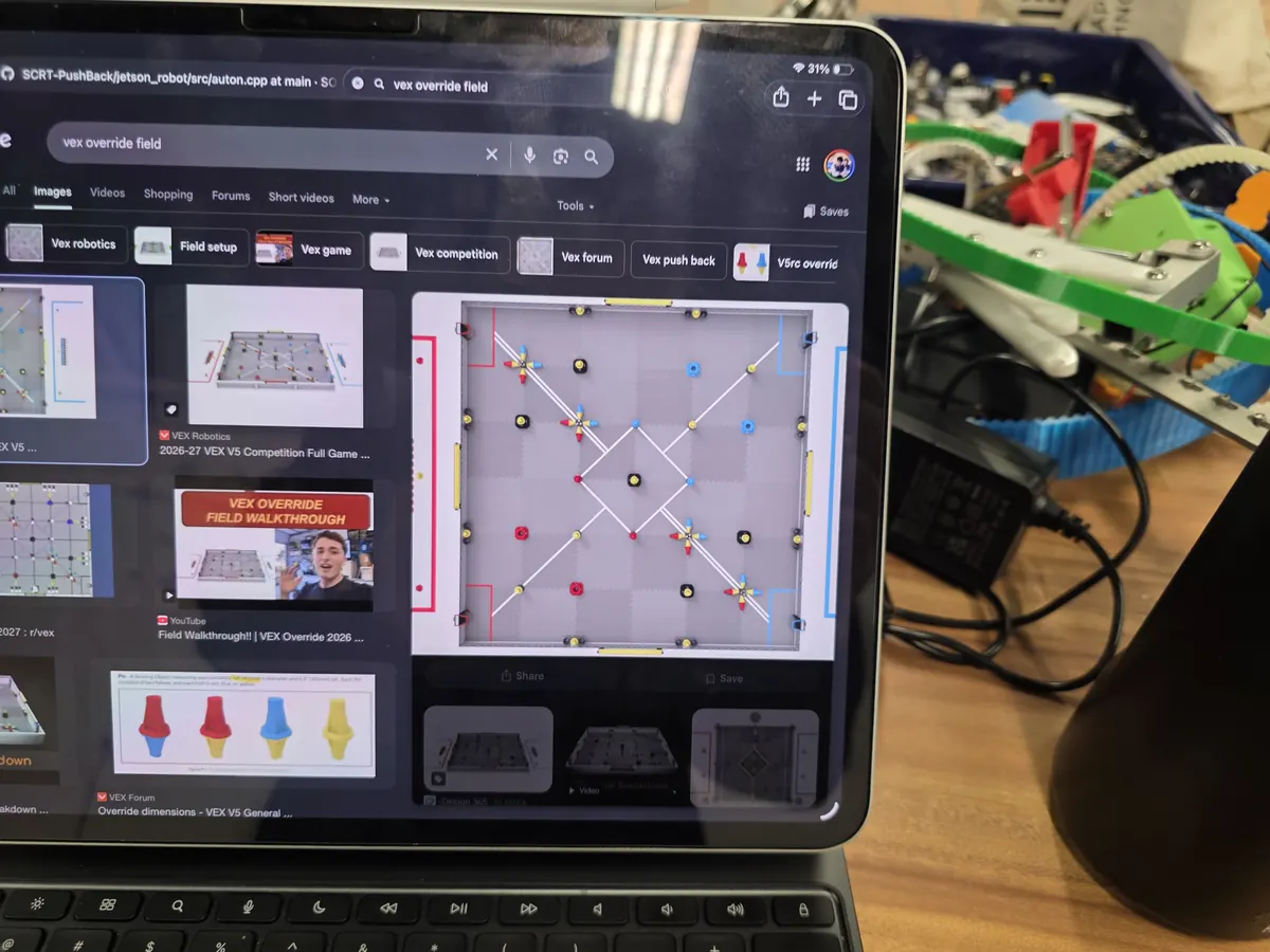 Field layout and route planning on a laptop screen